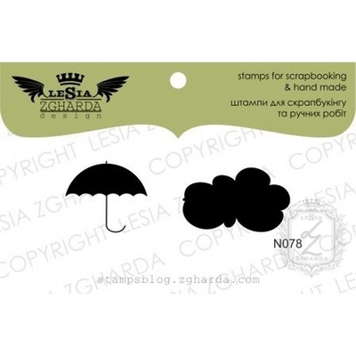 Набір акрилових штампів Lesia Zgharda N078 Парасоля і Хмаринка, 2 шт