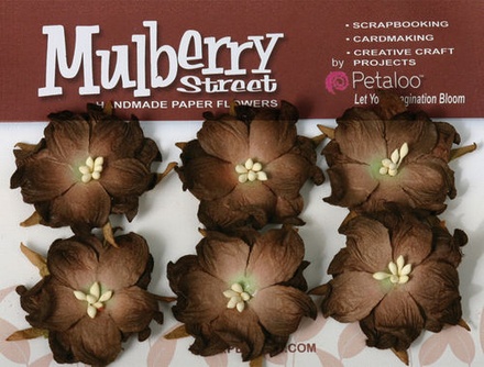 Набір об’ємних квітів (диких троянд) Petaloo - Wild Roses - MulberrySt. - Dk.Brown