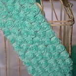 Стрічка з маленьких троянд, колір М'ятний, 6 рядків квіточок, довжина 30 см