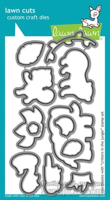 Штампи і ножі від Lawn Fawn - Critters in the Jungle, 17 шт. +