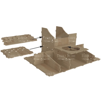 Інструмент ТМ Фабрика Декору - Дерев’яний органайзер - конструктор для пензлів, фарб і олівців