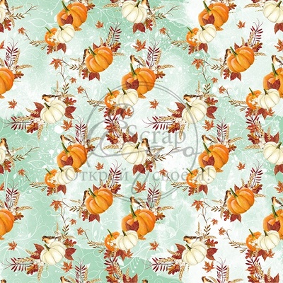Лист скрапбумаги от ScrapEgo - Тыквенное настроение  #1, 30,5х30,5см