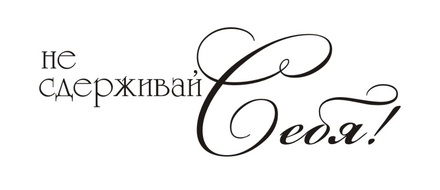 Акриловый штамп TRU069 Не сдерживай себя, размер 5,6 * 2 см
