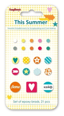 Набор брадсов от Scrapberry's - Это Лето, 21 шт