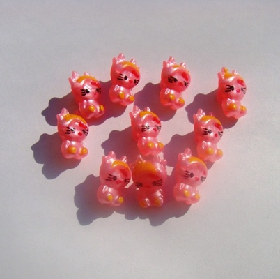 Ґудзик "Котик", перламутр, колір рожевий, 5шт.