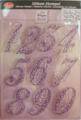 Акрилові штампи від Viva - decor "Ювілейний (цифри для циферблатів)", 10 шт., висота цифр 5,8 см.