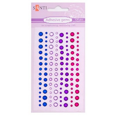 Набор страз клеевых Оттенки сиреневого, 120 шт, ТМ Santi