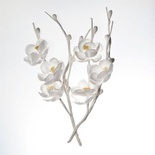 Цветы вишни на веточке, тканевые, белые, 2 шт.