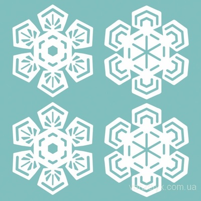 Чипборд від Вензелик - Набір сніжинок 05, розмір: 80x80 мм