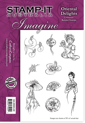 Набор резиновых штампов от Crafter's Companion - Oriental Delights, 9 шт.