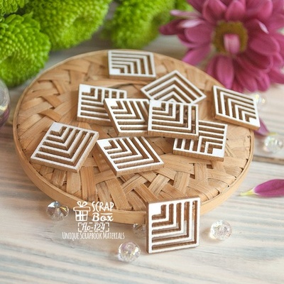 Чипборд ScrapBox - Набір геометричних елементів (10 шт.) Ho-124