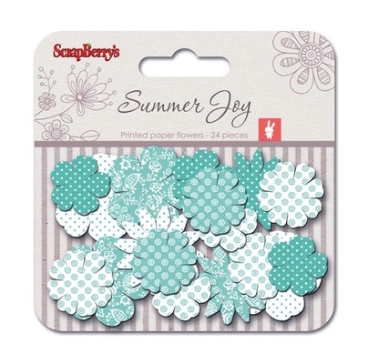 Набор принтованных бумажных цветочков от Scrapberry's - Летняя радость - Цветущая лоза, 24 шт