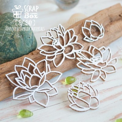 Чипборд ScrapBox - Набір лотосів (5шт.) Hf-241