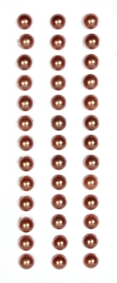 Самоклейні напівперлинки від ScrapBerryʼs "Коричневі", 6 мм, 39 шт.