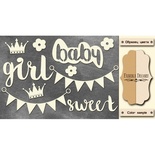 Чипборд Фабрика Декору - Sweet Baby Girl, цвет молочный, крафт