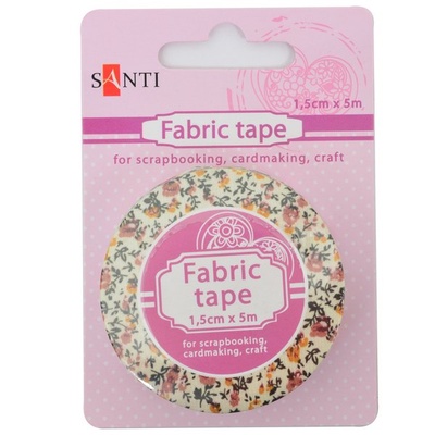 Лента текстильная самоклеющаяся Яркий букет, 1.5см*5м, ТМ Santi