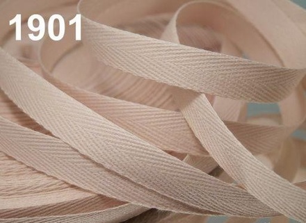 Саржева стрічка, ширина 10мм, колір бежевий кремовий, 90см