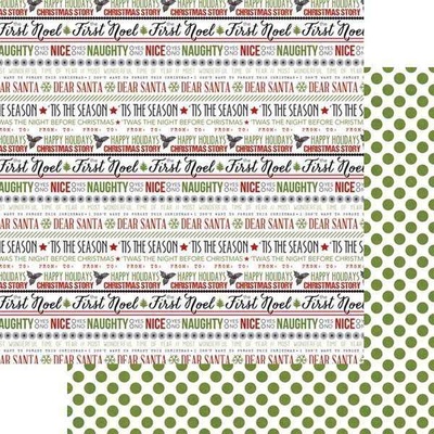 Аркуш двостороннього паперу Teresa Collins - Candy Cane Lane - Word Art, розмір 30x30 см