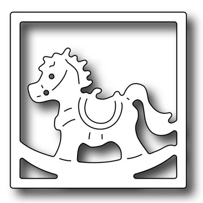Лезвие Frantic Stamper - Precision Die - Square Vignette Rocking Horse Insert