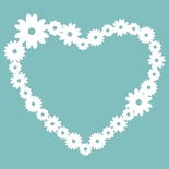 Чипборд від Вензелик - серце з квіточками, розмір: 65*74 мм