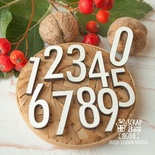 Деревʼяні фішки ScrapBox - Набір цифр (65шт.) Fl-018