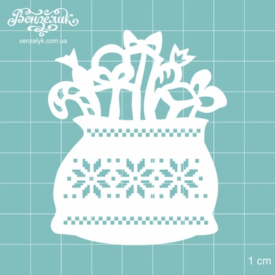 Чипборд від Вензелик - Мішок з подарунками, розмір: 58x70 мм