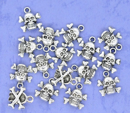 Металева прикраса "Хеллоуїн", срібло, розмір 14,5x13 мм, 1 шт.