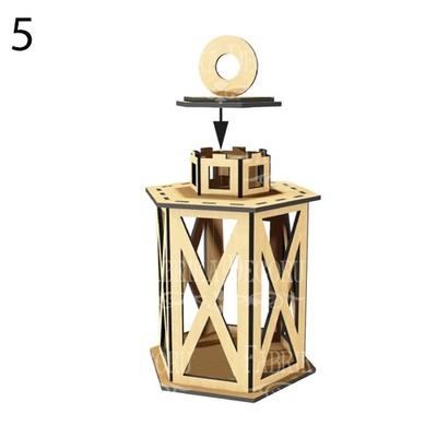 Декоративний ліхтар 6 - граний - L 082, ТМ Фабрика Декору