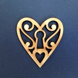 Деревянная фигурка WOOD-065 - Ажурное сердце, 1 штука