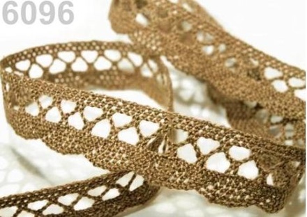 Мереживо бавовняне, колір бежевий пісочний, ширина 18мм, 90см
