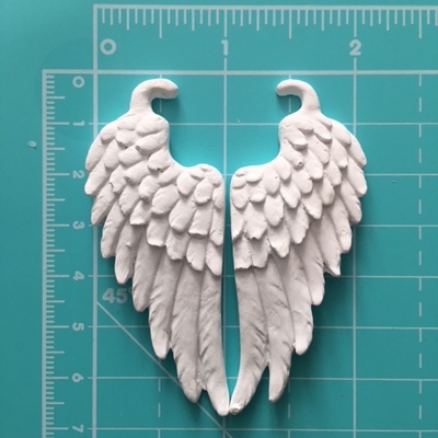 Гіпсові прикраси - Крила, 2 шт. від E.В.A., одне крило - 2,8x6,6см