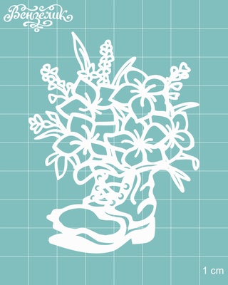 Чипборд від Вензелик - Чобіт з квітами 03, розмір: 66x77 мм