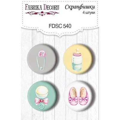 Скрап-фішки набір 4шт. My cute Baby elephant girl 540, ТМ Фабрика Декору