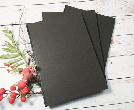 Блок для блокнота А5. Колір: чорний, 80 аркушів, 90 гр/м