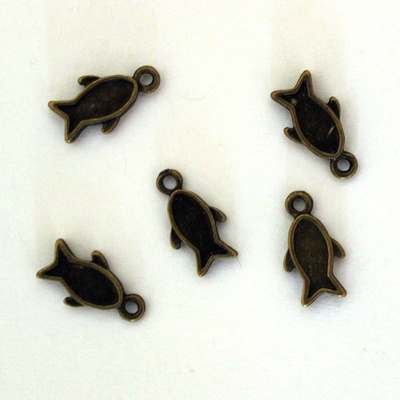 Металлическое украшение "Маленькие рыбки 2", 12 мм, 1 шт.