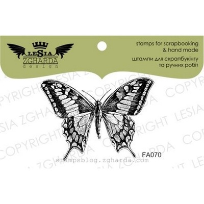 Акриловый штамп Lesia Zgharda FA070 Бабочка, размер 4,9х3,6 см