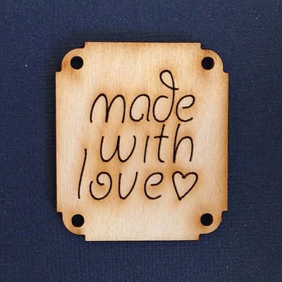 Деревʼяна фігурка WOOD-062 - Made with Love 1, 1 штука