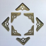 Набор накладных металлических уголков, цвет старая латунь, 41х5,5мм, 4 шт.