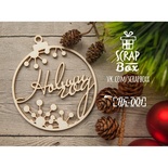 Чипборд ScrapBox - Ялинкова прикраса з написом Новий рік Hh-001