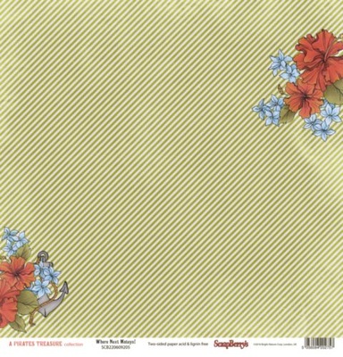Папір для скрапбукінгу від ScrapBerryʼs - Скарби піратів - Хто наступний?, 30,5x30,5см, 190 г/м², двосторонній