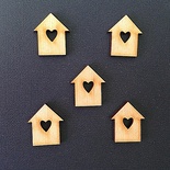 Деревʼяна фігурка WOOD-048 - Шпаківня з сердечком, 1 штука