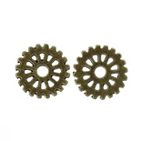 Металлическая шестеренка, цвет античная бронза, диаметр 15 мм, 1 шт.