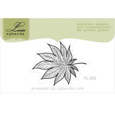 Акриловый штамп Lesia Zgharda FL055 Осенний листочек, размер 3,2x3,2 см