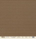 Лист односторонней скрапбумаги от Mona Design -  "Базовый горох" лист "Горох коричневый", 30,5х30,5 см