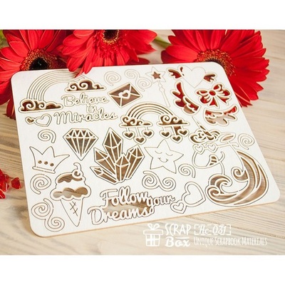 Чипборд ScrapBox - Набір Believe in miracles великий Hc-031
