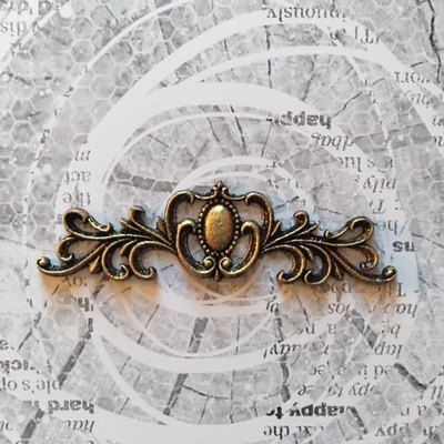 Пластикова прикраса Віньєтка під античне золото від E.В.A., 7х2см, 1 шт.