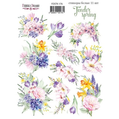 Набір наліпок (стікерів) 11 шт. Tender spring 176, ТМ Фабрика Декору