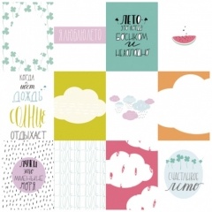 Набір карток для скрапбукінгу від Polkadot - «М'ятне літо», 7,5х10 см