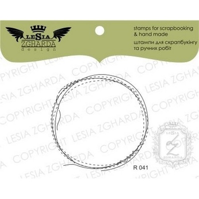 Акриловый штамп Lesia Zgharda R041 Рамка-дудлинг круг прошит, 4,8*4,8 см.