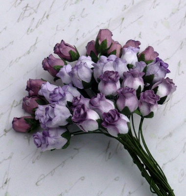 Набір троянд з напіввідкритем бутоном від Thailand - фіолетовий мікс, 10 шт.